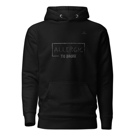 ALLERGIC TO BROKE with Gray Logo Premium Unisex Hoodie - Kima Kreates