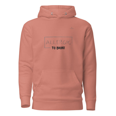 ALLERGIC TO BROKE with Gray Logo Premium Unisex Hoodie - Kima Kreates