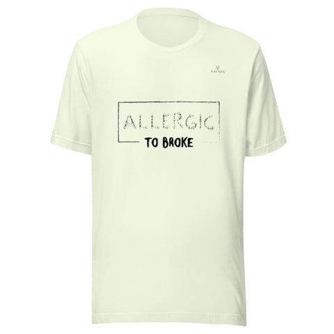 ALLERGIC TO BROKE with Gray Logo Unisex T-Shirt - Kima Kreates