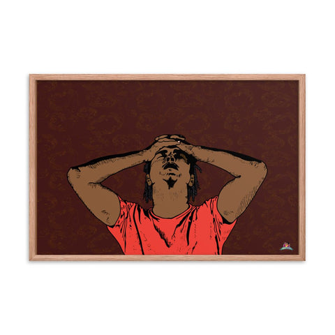 "ANXIETY (The Black Experience Series)" Framed poster (24"x36") - Kima Kreates