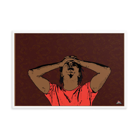 "ANXIETY (The Black Experience Series)" Framed poster (24"x36") - Kima Kreates