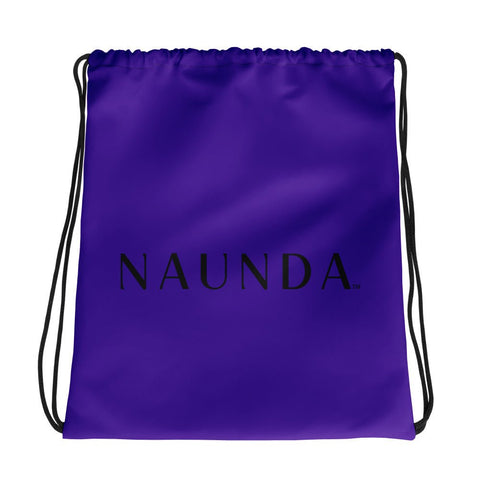 BLACK LABEL Naunda Word Violet Drawstring Bag - Kima Kreates