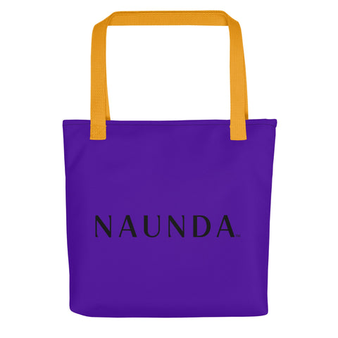 BLACK LABEL Naunda Word Violet Tote Bag - Kima Kreates