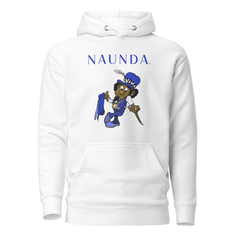 BLUE LEPRECHAUN with Blue Logo Premium Unisex Hoodie - Kima Kreates