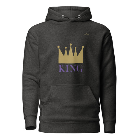 CROWN KING with Gold Logo Premium Unisex Hoodie - Kima Kreates