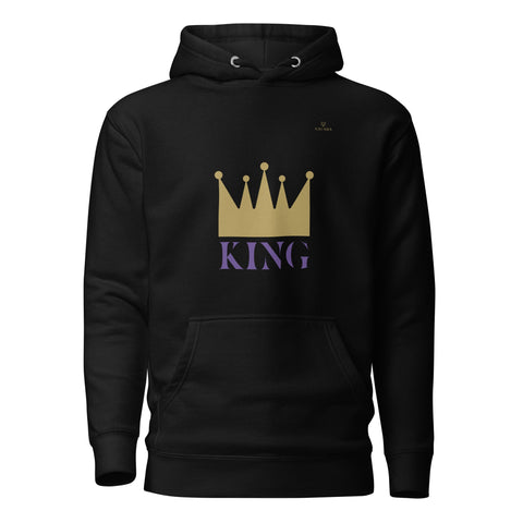 CROWN KING with Gold Logo Premium Unisex Hoodie - Kima Kreates