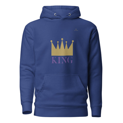 CROWN KING with Gold Logo Premium Unisex Hoodie - Kima Kreates