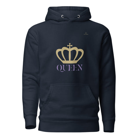 CROWN QUEEN with Gold Logo Premium Unisex Hoodie - Kima Kreates