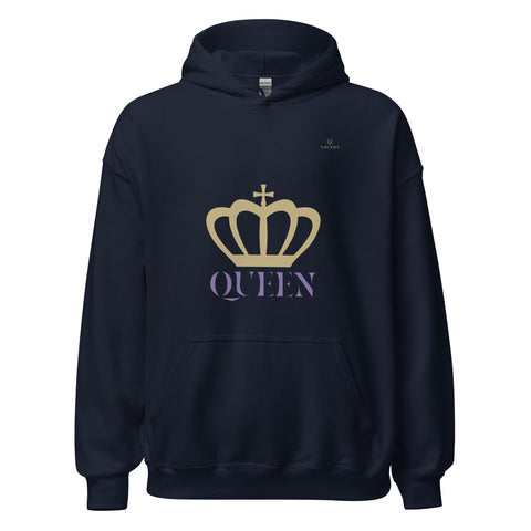 CROWN QUEEN with Gold Logo Unisex Hoodie - Kima Kreates