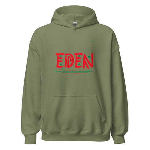 EDEN WORDMARK with Green Logo Unisex Hoodie - Kima Kreates