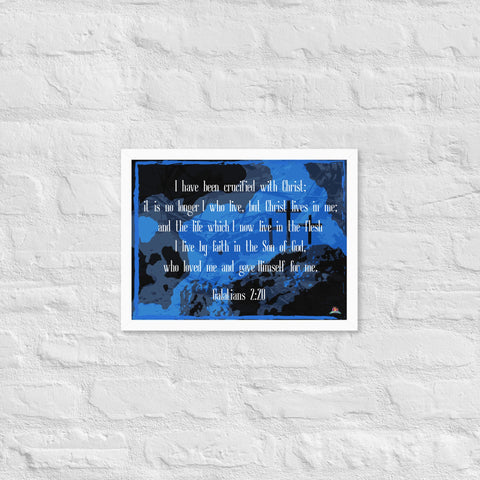 "GALATIANS 2:20 (Inspirational Series)" Framed poster (12"x16") - Kima Kreates