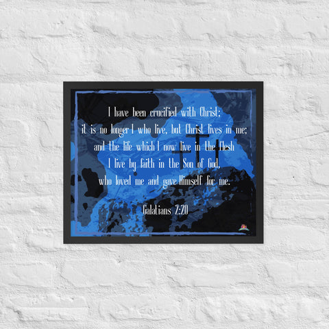 "GALATIANS 2:20 (Inspirational Series)" Framed poster (16"x20") - Kima Kreates