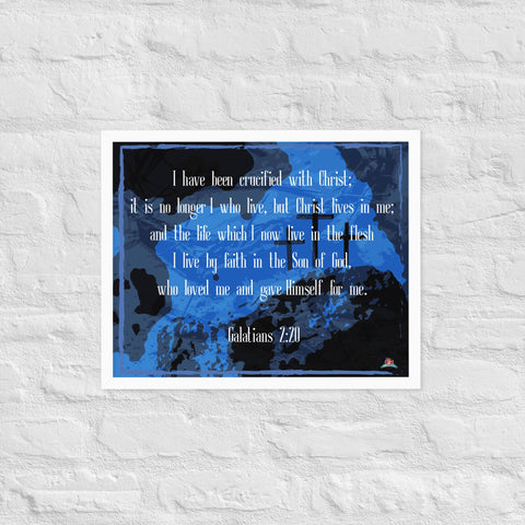 "GALATIANS 2:20 (Inspirational Series)" Framed poster (16"x20") - Kima Kreates
