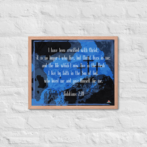 "GALATIANS 2:20 (Inspirational Series)" Framed poster (16"x20") - Kima Kreates