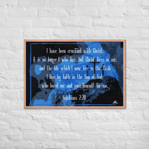 "GALATIANS 2:20 (Inspirational Series)" Framed poster (24"x36") - Kima Kreates