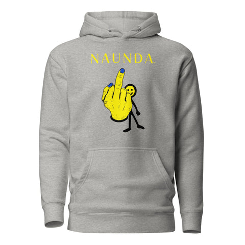 MIDDLE FINGER with Yellow Logo Premium Unisex Hoodie - Kima Kreates
