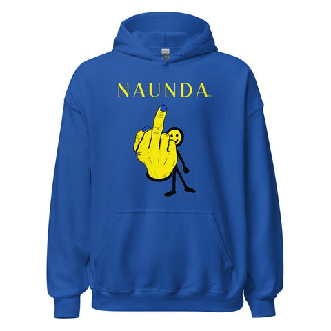 MIDDLE FINGER with Yellow Logo Unisex Hoodie - Kima Kreates