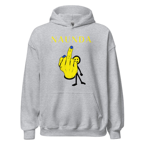 MIDDLE FINGER with Yellow Logo Unisex Hoodie - Kima Kreates