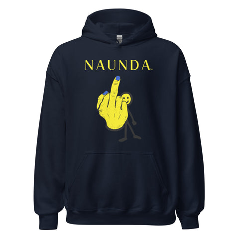 MIDDLE FINGER with Yellow Logo Unisex Hoodie - Kima Kreates