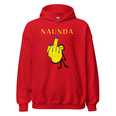 MIDDLE FINGER with Yellow Logo Unisex Hoodie - Kima Kreates