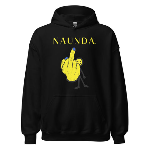 MIDDLE FINGER with Yellow Logo Unisex Hoodie - Kima Kreates