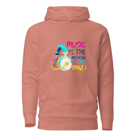 MUSIC with Orange Logo Premium Unisex Hoodie - Kima Kreates