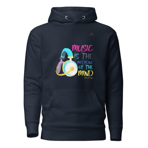MUSIC with Orange Logo Premium Unisex Hoodie - Kima Kreates