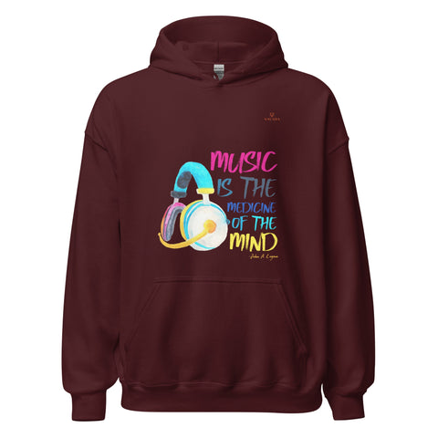 MUSIC with Orange Logo Unisex Hoodie - Kima Kreates