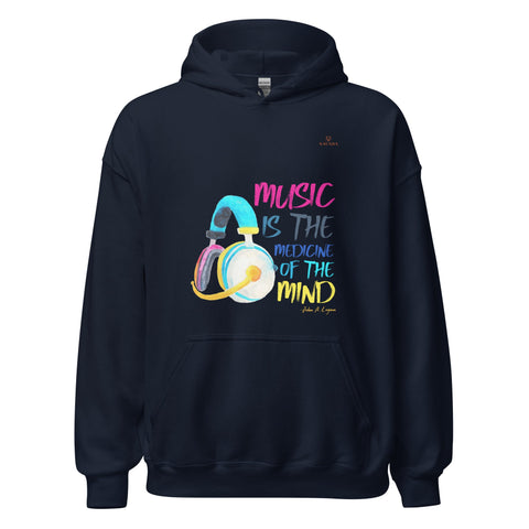 MUSIC with Orange Logo Unisex Hoodie - Kima Kreates