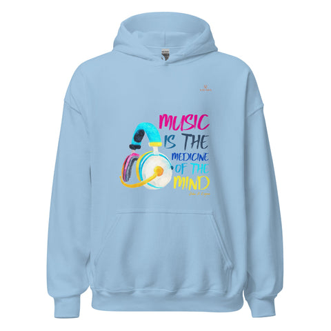 MUSIC with Orange Logo Unisex Hoodie - Kima Kreates