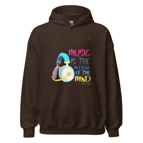 MUSIC with Orange Logo Unisex Hoodie - Kima Kreates