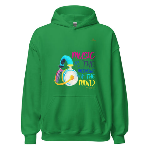 MUSIC with Orange Logo Unisex Hoodie - Kima Kreates