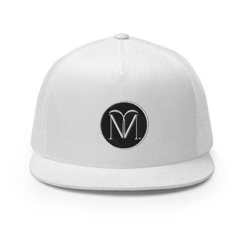 Naunda Art Patch 5 Panel Trucker Cap (White) - Kima Kreates