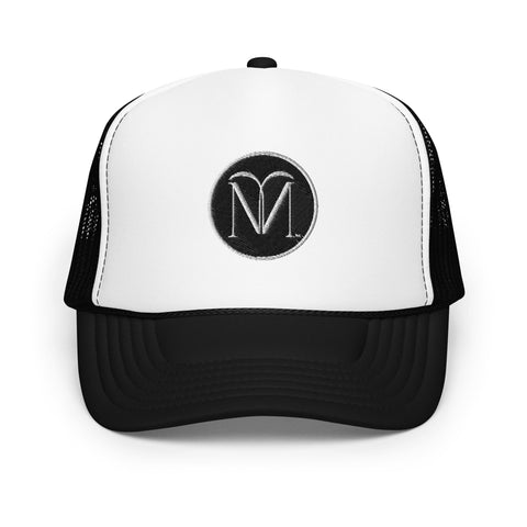 Naunda Art Patch Foam Trucker Hat (White) - Kima Kreates
