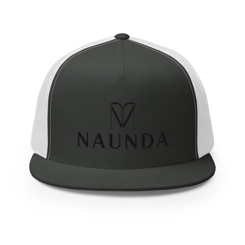Naunda Complete 5 Panel Trucker Cap (Black) - Kima Kreates