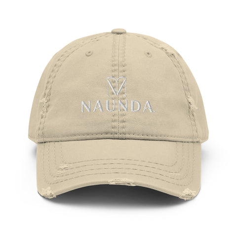 Naunda Complete Distressed Dad Hat (White) - Kima Kreates