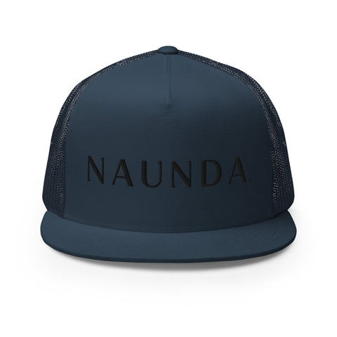 Naunda Word 5 Panel Trucker Cap (Black) - Kima Kreates