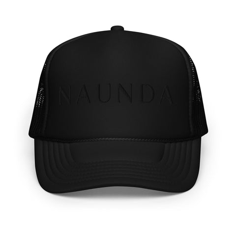 Naunda Word Foam Trucker Hat (Black) - Kima Kreates