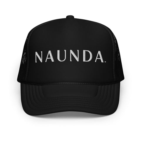 Naunda Word Foam Trucker Hat (White) - Kima Kreates