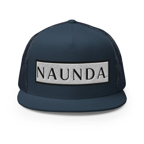 Naunda Word Patch 5 Panel Trucker Cap (Black) - Kima Kreates