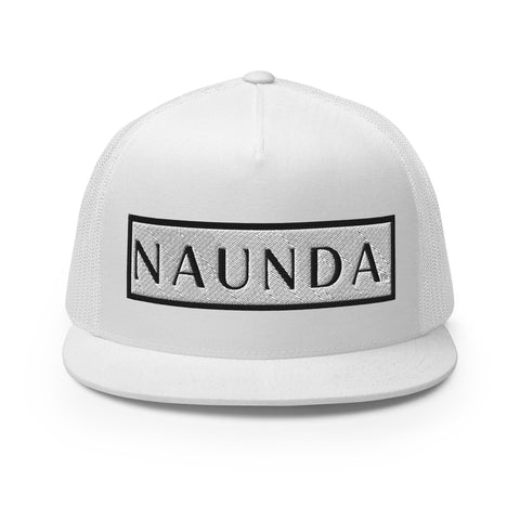 Naunda Word Patch 5 Panel Trucker Cap (Black) - Kima Kreates