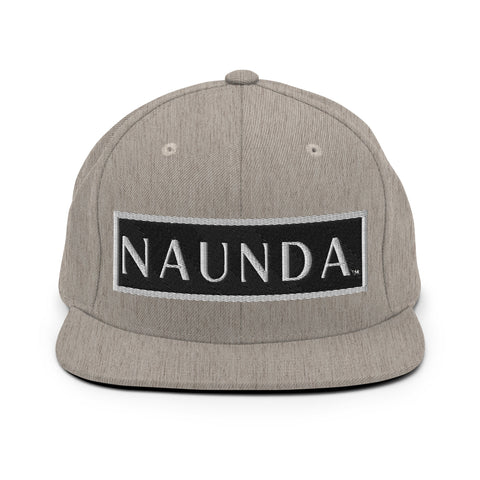 Naunda Word Patch Classic Snapback Hat (White) - Kima Kreates