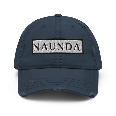 Naunda Word Patch Distressed Dad Hat (Black) - Kima Kreates