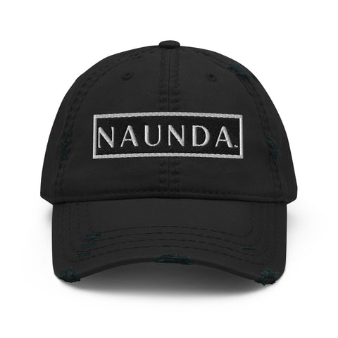 Naunda Word Patch Distressed Dad Hat (White) - Kima Kreates