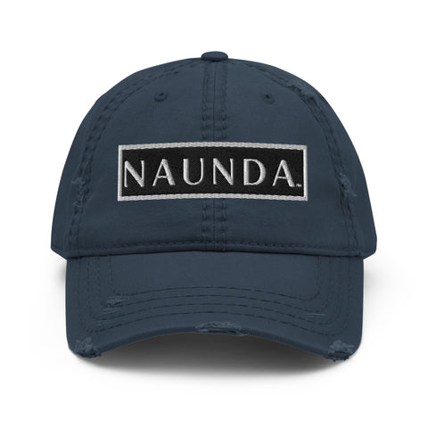 Naunda Word Patch Distressed Dad Hat (White) - Kima Kreates