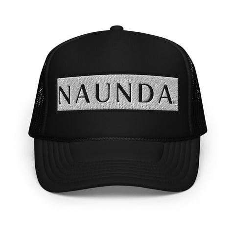 Naunda Word Patch Foam Trucker Hat (Black) - Kima Kreates