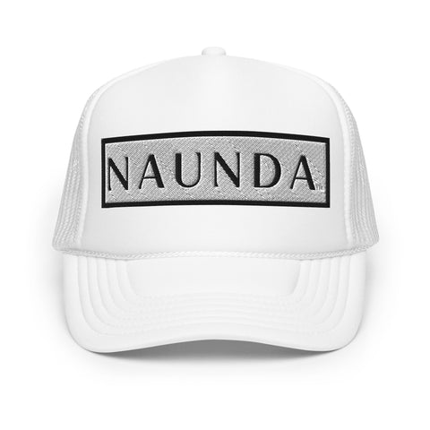 Naunda Word Patch Foam Trucker Hat (Black) - Kima Kreates