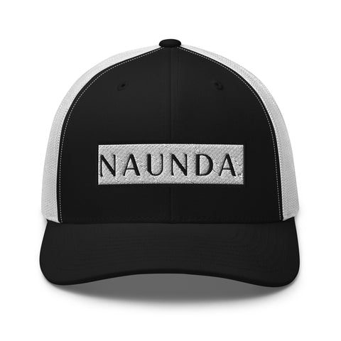 Naunda Word Patch Retro Trucker Cap (Black) - Kima Kreates