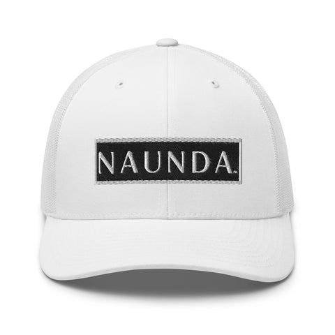 Naunda Word Patch Retro Trucker Cap (White) - Kima Kreates