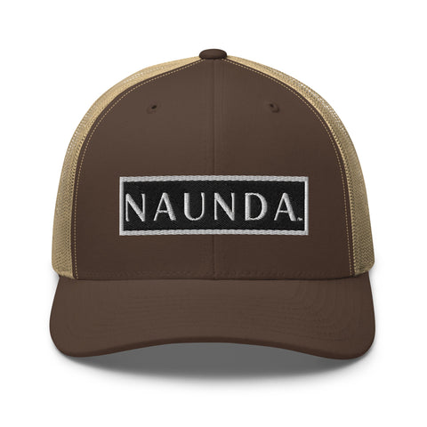 Naunda Word Patch Retro Trucker Cap (White) - Kima Kreates